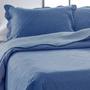 Imagem de Kit Cobre leito Casal Dual Tone Liso + 2 Porta -Travesseiros -  Azul Indigo