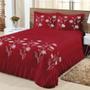 Kit Cobre Leito Casal Padrão Lírio 03 Peças - Vermelho - Bordados Finos Imagem de Kit Cobre Leito Casal Padrão Lírio 03 Peças - Vermelho