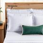 Imagem de Kit Cobre Leito Casal Percale 200 Fios Todo Bordado Aba Americana Verity 03 Peças Branco