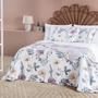 Imagem de Kit Cobre Leito CASAL QUEEN Colcha cama 2,60m x 2,40m 03 Peças micropercal 200 fios Estampada Floral Dupla Face