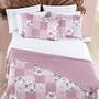 Imagem de Kit Cobre Leito CASAL QUEEN Colcha cama 2,60m x 2,40m 03 Peças micropercal 200 fios Estampada Floral Dupla Face