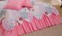 Imagem de Kit Cobre Leito Casal Queen Size 6 pçs Colcha Estampado com Babado Belize