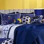 Imagem de Kit Cobre Leito Colcha CASAL PADRÃO Futebol Game Dupla Face com Almofadas Estampadas 08 Peças - Decoração Infantil Juvenil Menino Quarto Masculino