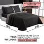 Imagem de Kit Cobre Leito Colcha Casal Queen Size Matelado Dupla Face 3 Pçs Roupa de Cama Box Padrão