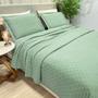 Imagem de Kit Cobre Leito Colcha Charm King 3 Peças Percal 300 Fios Matelado Clean - Verde Tiffany