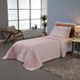 Imagem de Kit Cobre Leito Colcha Dual Solteiro 2 Peças Matelado Dupla Face Liso - Rose - 100% Poliéster
