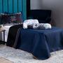 Imagem de Kit Cobre Leito Colcha Infantil QUEEN 7 Peças Retro Game Controle Azul Marinho/Preto Dupla Face com Almofadas Formato Estampadas