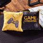 Imagem de Kit Cobre Leito Colcha Infantil SOLTEIRO 5 Peças Game Streamer Dupla Face com Almofadas Estampadas 