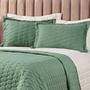 Imagem de Kit Cobre Leito Colcha Jade King 03 Peças Dupla Face Micropercal 200 Fios Matelado Clean - Verde - 100% Poliéster