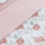 Imagem de Kit Cobre Leito Colcha Maggy Queen 3 Peças Dupla Face Percale 200 Fios - Hortencia Floral Rosa - 80% Algodão / 20% Poliéster
