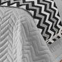 Imagem de Kit Cobre Leito Colcha Maison Super King Micropercal 200 Fios c/ Jacquard 8 Peças - Cinza Chevron