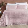 Imagem de Kit Cobre Leito Colcha Nobre Casal Padrão 3 Peças Micropercal 200 Fios Matelado - Rosa Blush