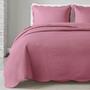Imagem de Kit Cobre Leito Colcha Para Cama King 3 Peças Boutis Dupla Face Em Percal Macio Com Porta Travesseiros