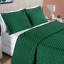 Imagem de Kit Cobre Leito Espanha Casal Queen 03 Peças Micropercal 200 Fios Matelado White Line - Verde Esmeralda