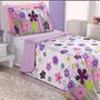 Imagem de Kit Cobre Leito Infantil Garden Solteiro Lilas e Pink