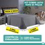 Imagem de Kit Cobre Leito King 3 Peças Grande Matelado Tecido Premium