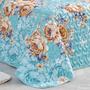 Imagem de Kit Cobre Leito Real Solteiro Dupla Face MicroPercal 200 Fios 02 Peças - Jasmine Floral Azul - 100% Poliéster