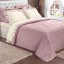 Imagem de Kit Cobre Leito Yasmin Casal Queen 03 Peças Bordado Floral Tecido Algodão - Rosê Com Palha - 100% Poliéster