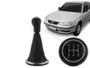 Imagem de Kit Coifa de Cambio Manopla Gol G3 1999 2000 2001 2002 2003 2004 2005 Preto com Base Cromada com Bola Preta e Anel Cromado