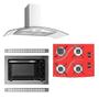 Imagem de Kit Coifa Gourmet 80cm + Forno Embutir 45L e Cooktop 4B Safanelli