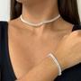 Imagem de Kit Colar e Pulseira Baguete Cristal a Prata 925