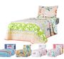 Imagem de Kit Colcha cama box solteiro infantil cobre leito dupla face cores matelado 2 PEÇAS ESTAMPAS NOVAS