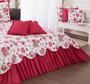 Imagem de Kit Colcha Cobre Leito Belize Casal Queen 06 Pçs Floral Vermelho F101