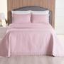 Imagem de Kit Colcha Cobre Leito cama Casal 3 peças percal 300 Fios com Bordado ingles cinza rosa caqui