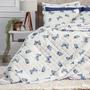 Imagem de Kit Colcha Cobre Leito Cama Casal Queen 3 Peças Essencialle Algodão 160 Fios Estampado Sofisticado