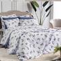 Imagem de Kit Colcha Cobre Leito Cama Casal Queen 3 Peças Essencialle Algodão 160 Fios Estampado Sofisticado