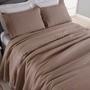 Imagem de Kit Colcha Cobre Leito cama Queen super 3 peças percal 300 Fios com Bordado Ingles rosa cinza caqui