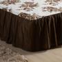 Imagem de Kit Colcha Cobre Leito Casal Padrão 03 Peças 170 Fios Bella Vida Estampado Floral Com Babado e Porta Travesseiro Debrum Tecido Jacquard