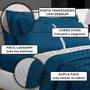 Imagem de Kit Colcha Cobre Leito Casal Queen 3 Peças Dupla Face 170 Fios Com Vies Matelado Realeza