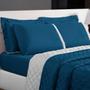 Imagem de Kit Colcha Cobre Leito Casal Queen 3 Peças Dupla Face 170 Fios Com Vies Matelado Realeza