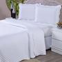 Imagem de Kit Colcha Cobre Leito King size Dupla Face 3 Peças 400 Fios Micropercal Com Porta Travesseiro Toque Macio Luxo Balle