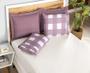 Imagem de Kit Colcha Cobre Leito Queen 3pcs Dolce Vita 200Fios Micropercal Matelado Xadrez + Jg Cama 3pcs