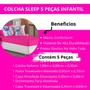 Imagem de Kit Colcha Cobre Leito Roupa Cama 5 Pçs Matelado Solteiro Sleep Quarto Menina Stich Pink Luxo