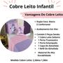 Imagem de Kit Colcha Cobre Leito Roupa Cama Edredom Solteiro 5 Pçs Matelado Quarto Menina Dupla Face Rosa Lilas 