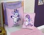 Imagem de Kit Colcha Cobre Leito Roupa Cama Edredom Solteiro 5 Pçs Matelado Quarto Menina Dupla Face Rosa Lilas 