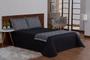 Imagem de Kit Colcha Cobre Leito Valencia Casal Preto 4 Peças Com Xale