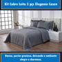 Imagem de Kit Colcha Elegance Percal 200 fios 3pçs Casal Queen Casen