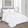 Imagem de Kit Colcha Roupa de Cama Cobre Leito Mandi King 260x280 Branco CAMESA