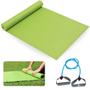 Imagem de Kit Colchonete 1,73m + Extensor Elastico 1 Via Tensao Forte para Pilates e Exercicios Liveup Sports