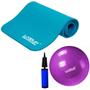 Imagem de Kit Colchonete Azul para Ginastica + Bola Suica 55cm Roxa Liveup  Liveup Sports 