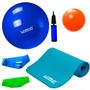 Imagem de Kit Colchonete + Bola 65 Cm e Mini Bomba + 2 Mini Bands + Overball 25cm Liveup Sports