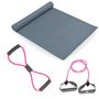 Imagem de Kit Colchonete Eva + Extensor 1 Via + Extensor em Oito Tensao Leve Exercicios Fisicos Liveup Sports