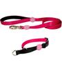 Imagem de Kit Coleira Martingale Brabus Dog Rosa e Preta + Guia Premium