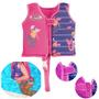 Imagem de Kit Colete Infantil Rosa Tamanho M/G + Bola e Boia Inflavel com Glitter  Mor 