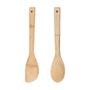 Imagem de Kit Colher E Espátula Bambu Utensílios De Cozinha 30 Cm