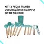 Imagem de Kit Colheres Silicones 12 Peças Silicone Com Suporte Madeira